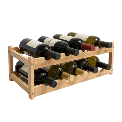 Weinregal, Flaschenhalter aus Bambus für Küche oder Bar