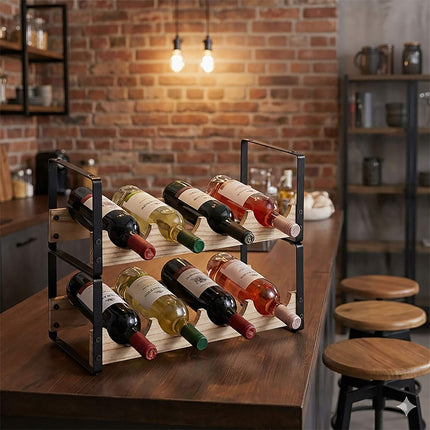 Weinregal, Industrieller Stil, für 8 Flaschen