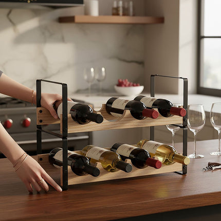 Weinregal, Industrieller Stil, für 8 Flaschen