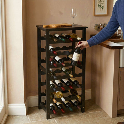 Weinregal, Nussbaumholz, für 28 Flaschen, liegende Lagerung