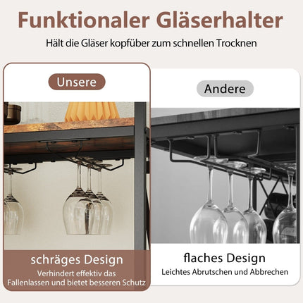 Weinregal für 21 Flaschen mit Glashalter & Tischplatte