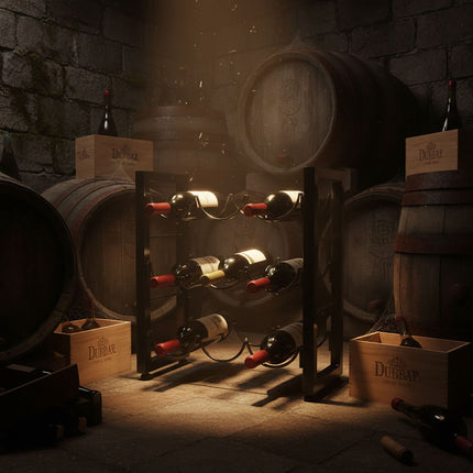 Weinregal für 9 Flaschen – Metall, schmales Design