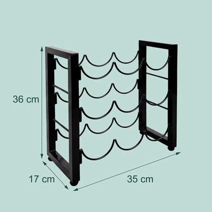 Weinregal für 9 Flaschen – Metall, schmales Design
