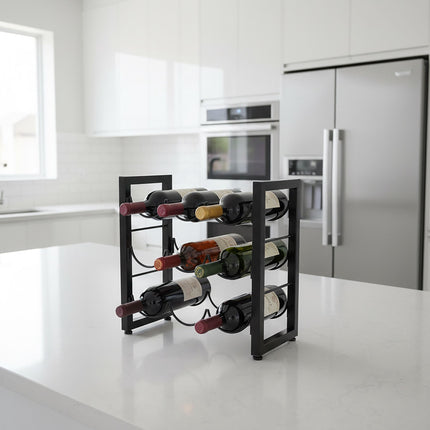 Weinregal für 9 Flaschen – Metall, schmales Design