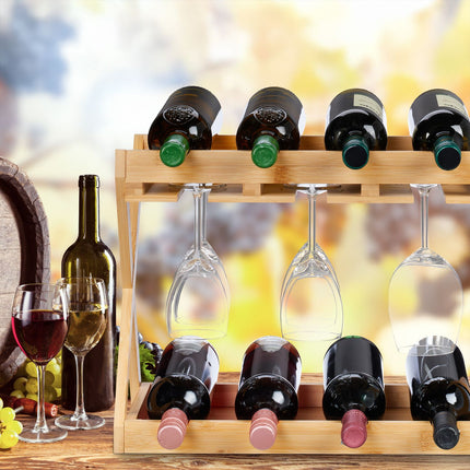 Weinregal mit Glashalter für 8 Flaschen