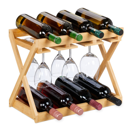 Weinregal mit Glashalter für 8 Flaschen