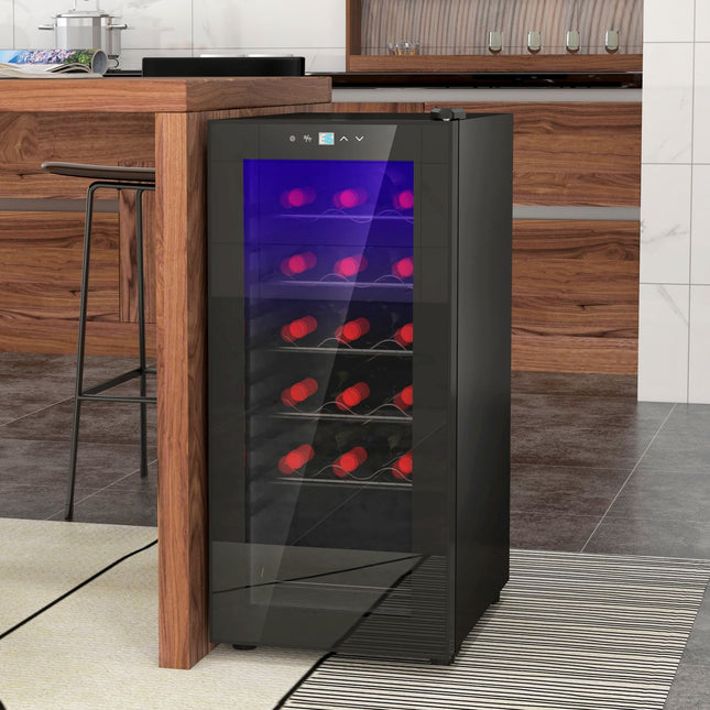 Weinkühlschrank, 18 Flaschen, 50 l, Touch-Steuerung, 5–18 °C
