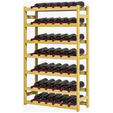 Weinregal aus Holz, 42 Flaschen, 7 Ebenen, Kippschutz