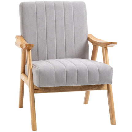 Gepolsterter Ohrensessel in Samtoptik, Skandi Design, Grau
