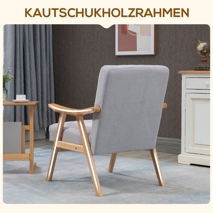 Gepolsterter Ohrensessel in Samtoptik, Skandi Design, Grau