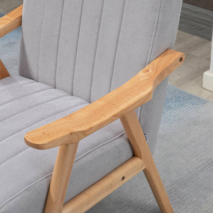 Gepolsterter Ohrensessel in Samtoptik, Skandi Design, Grau