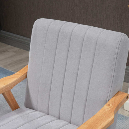 Gepolsterter Ohrensessel in Samtoptik, Skandi Design, Grau