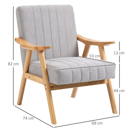 Gepolsterter Ohrensessel in Samtoptik, Skandi Design, Grau