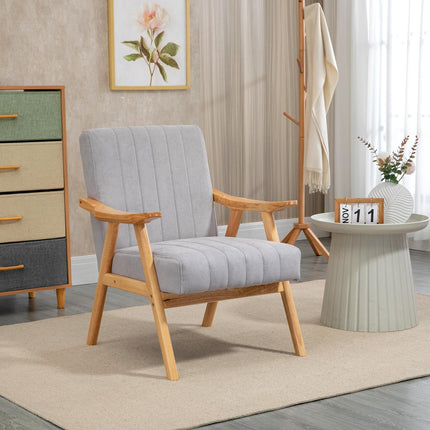Gepolsterter Ohrensessel in Samtoptik, Skandi Design, Grau
