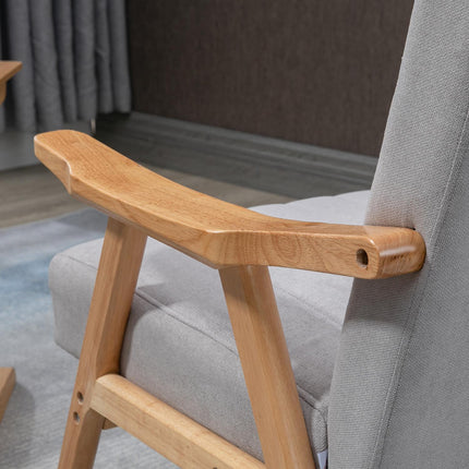 Gepolsterter Ohrensessel in Samtoptik, Skandi Design, Grau