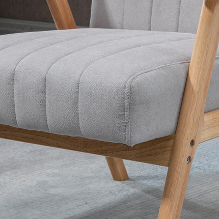 Gepolsterter Ohrensessel in Samtoptik, Skandi Design, Grau