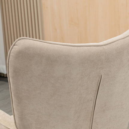Manchester Lounge Wing Chair with Ottoman, beige upholstery