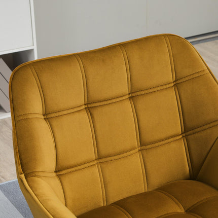 Yellow Velvet Scandinavian Wing Chair – 67x61.5x71 cm