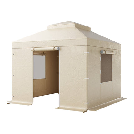 Winter Gazebo Cover 10x10 ft, PE, Sidewalls with Windows