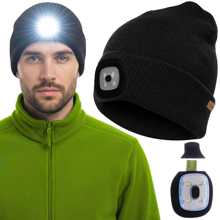 Winter hat with flashlight - black Trizand 22663