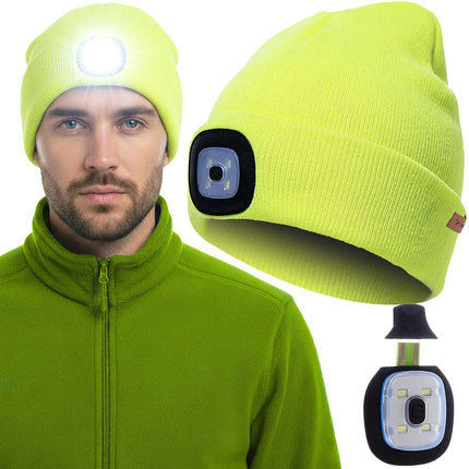 Bonnet d'hiver avec lampe de poche - jaune Trizand 22664