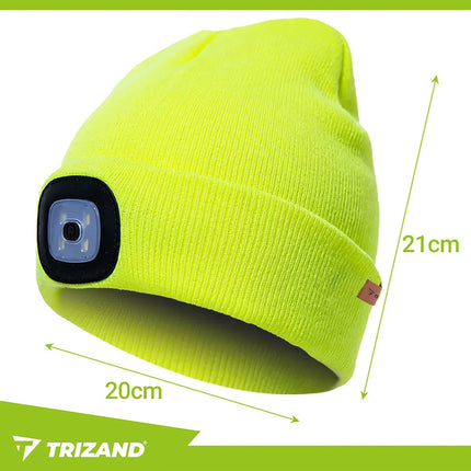 Bonnet d'hiver avec lampe de poche - jaune Trizand 22664