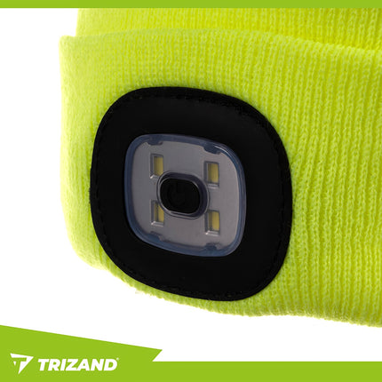 Bonnet d'hiver avec lampe de poche - jaune Trizand 22664