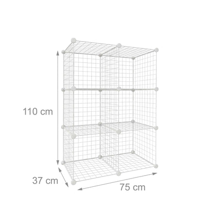 Drahtregal-Würfelregale, modular, aus Metall, Klick-System