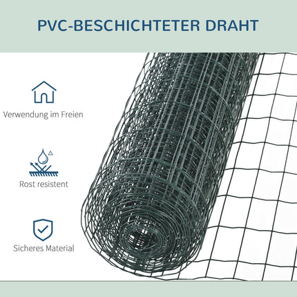 Dark Green Garden Fencing Roll 10 x 1.22 M - Pet and Poultry Fence