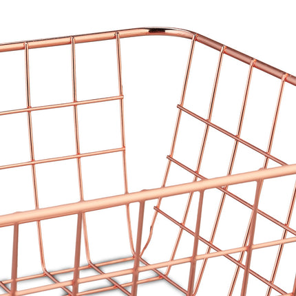Wire basket set of 2 rose gold