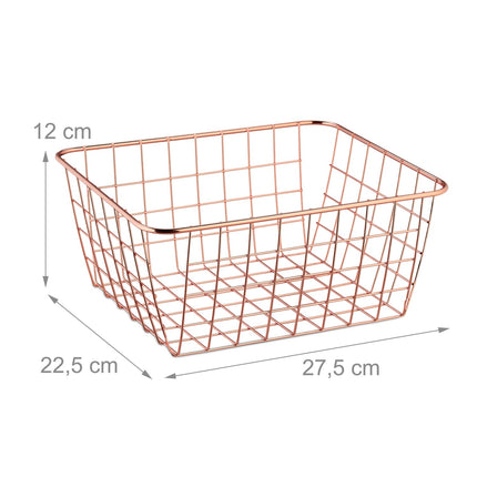 Wire basket set of 2 rose gold