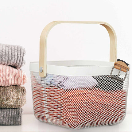Paniers en fil métallique avec poignées, lot de 2