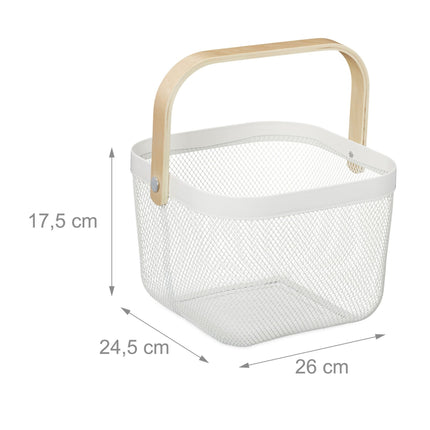 Paniers en fil métallique avec poignées, lot de 2