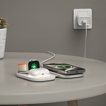Kabelloses 3-in-1 Ladegerät, MagSafe-kompatibel, Weiß