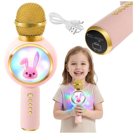Kabelloses Bluetooth Karaoke Mikrofon für Kinder, Pink
