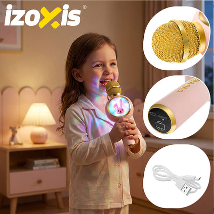 Kabelloses Bluetooth Karaoke Mikrofon für Kinder, Pink
