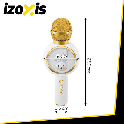 Bezdrátový Bluetooth karaoke mikrofon pro děti, bílý