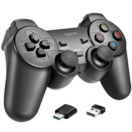 Bezdrátový gamepad 2.4 GHz, černý – kompatibilní s PC a Android