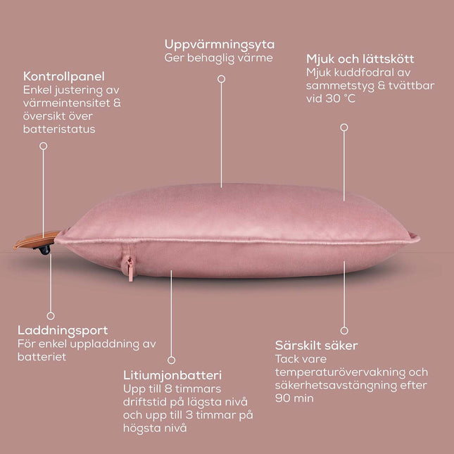 Kabelloses Heizkissen, Blush Rose, Komfortables Design