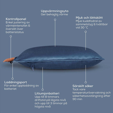 Kabelloses Heizkissen – Obsidianblau, Komfort-Design