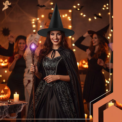 Hexenhut, Schwarz, Polyester, Einheitsgröße, Halloween