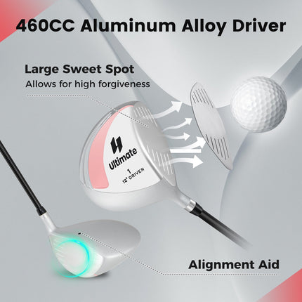 Dámský golfový driver 12 460cc, grafitový shaft, headcover