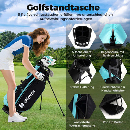 15-teiliges Damen-Golfschläger-Set mit Tasche & Regenhaube
