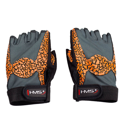 Damen Fitness-Handschuhe, Größe M, Orange/Grau