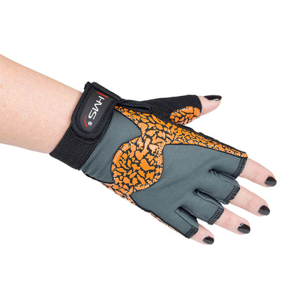 Damen Fitness-Handschuhe, Größe M, Orange/Grau