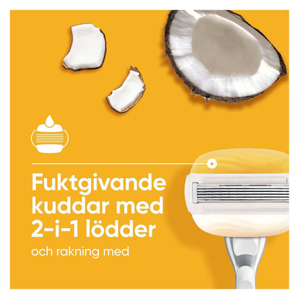 Women's Razor with Coconut Scent, 5 Blades, Shower Holder