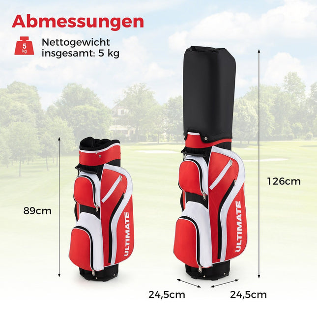 Damengolfschläger-Set für Rechtshänder mit Tasche, Rot