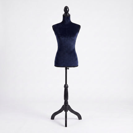 Women's Velvet Dress Form, Adjustable, Dark Blue