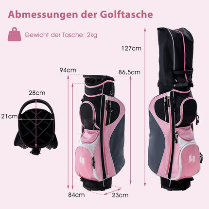 Ensemble de clubs de golf pour femmes, 11 pièces, pour droitier, avec housse de pluie rose