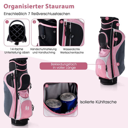 Ensemble de clubs de golf pour femmes, 11 pièces, pour droitier, avec housse de pluie rose